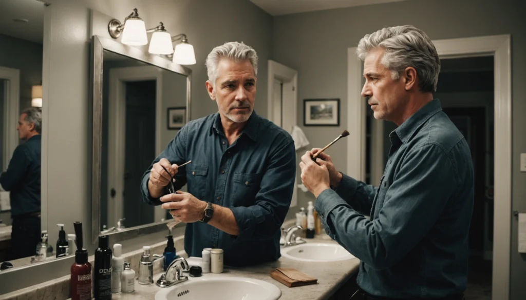 cheveux gris coloration homme