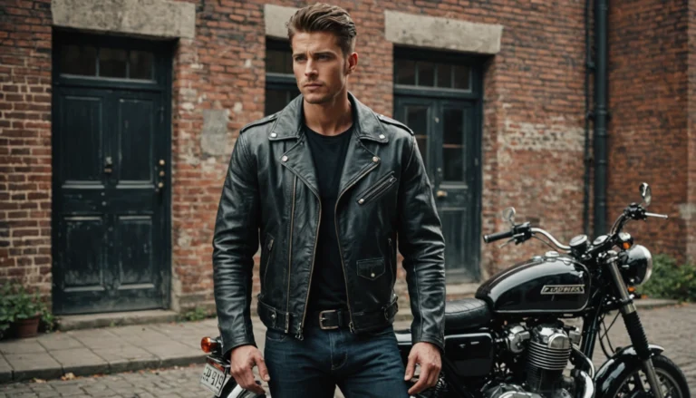 blouson moto cuir vintage homme