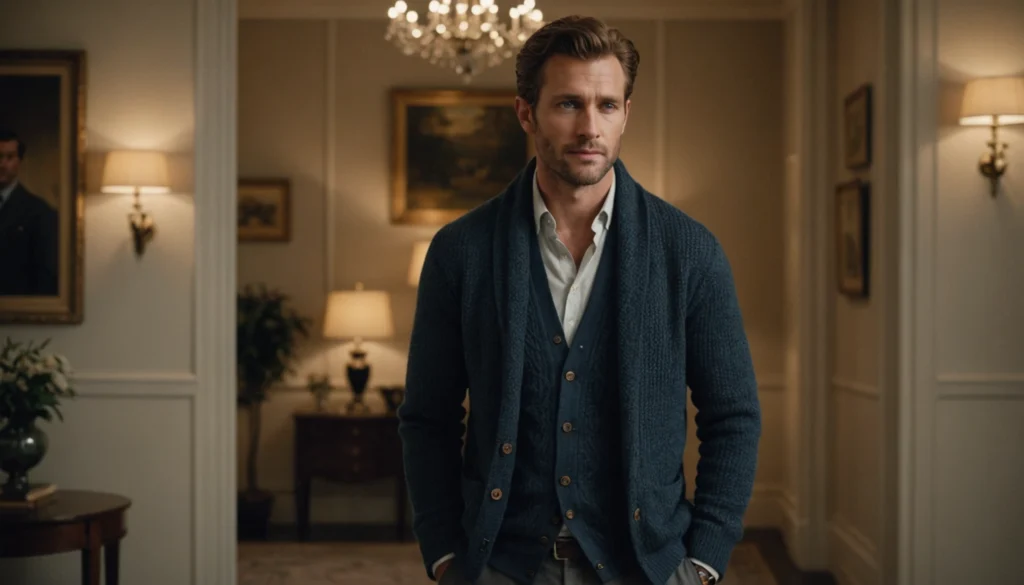 gilet col chale homme